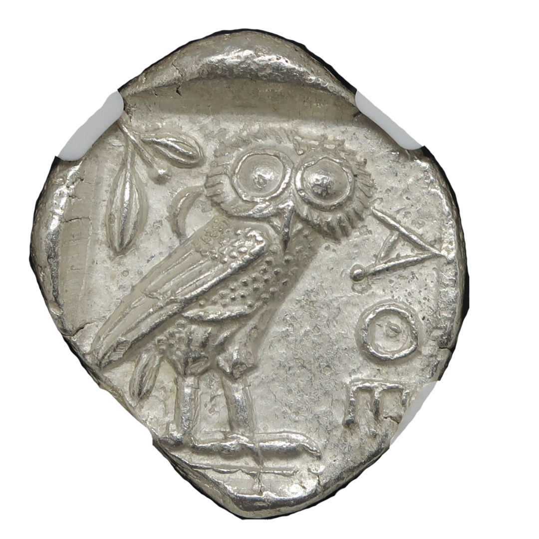 440-404 BC 古代ギリシャ アッティカ アテネ テトラドラクマ銀貨 MS5/5-3/5 NGC