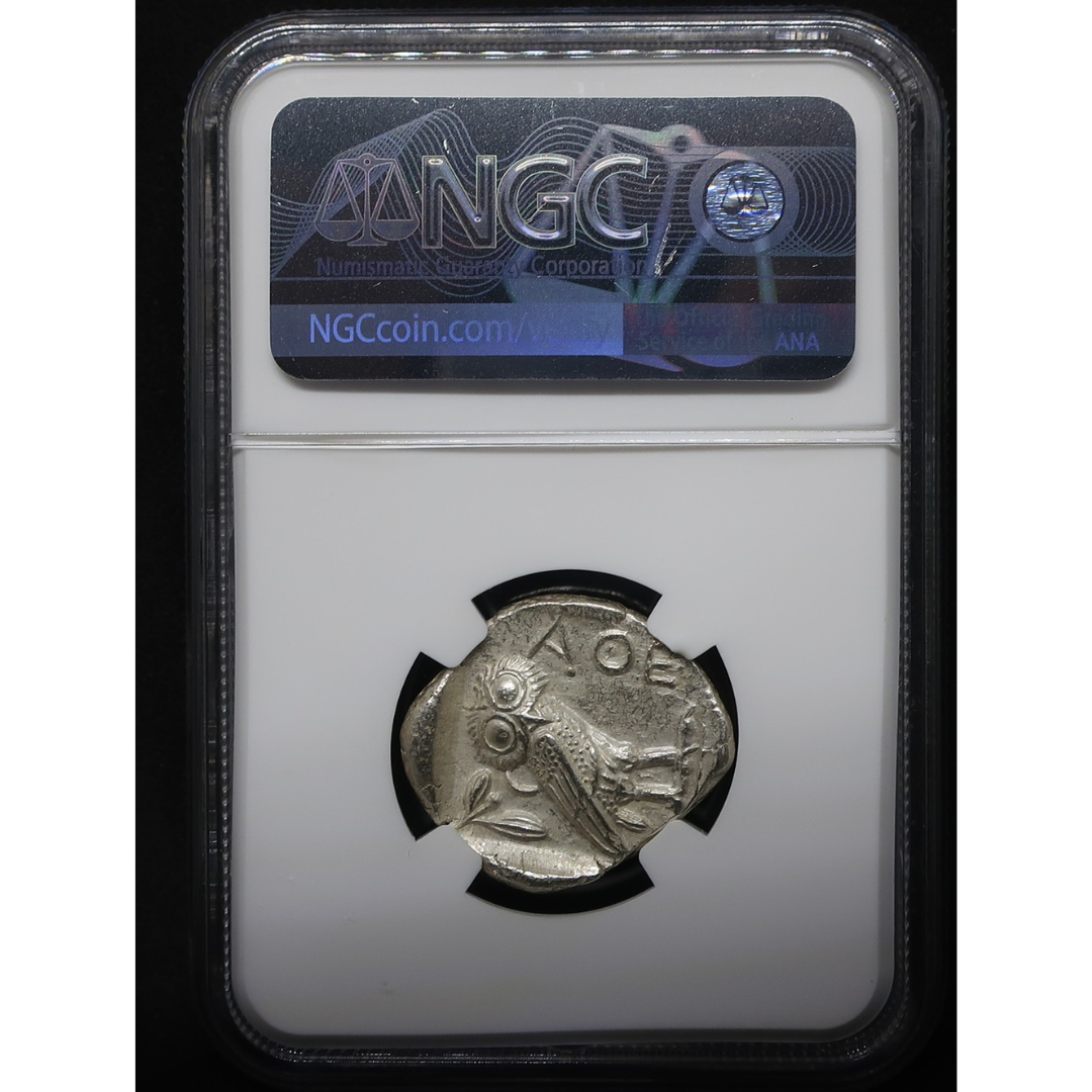 440-404 BC 古代ギリシャ アッティカ アテネ テトラドラクマ銀貨 MS5/5-3/5 NGC