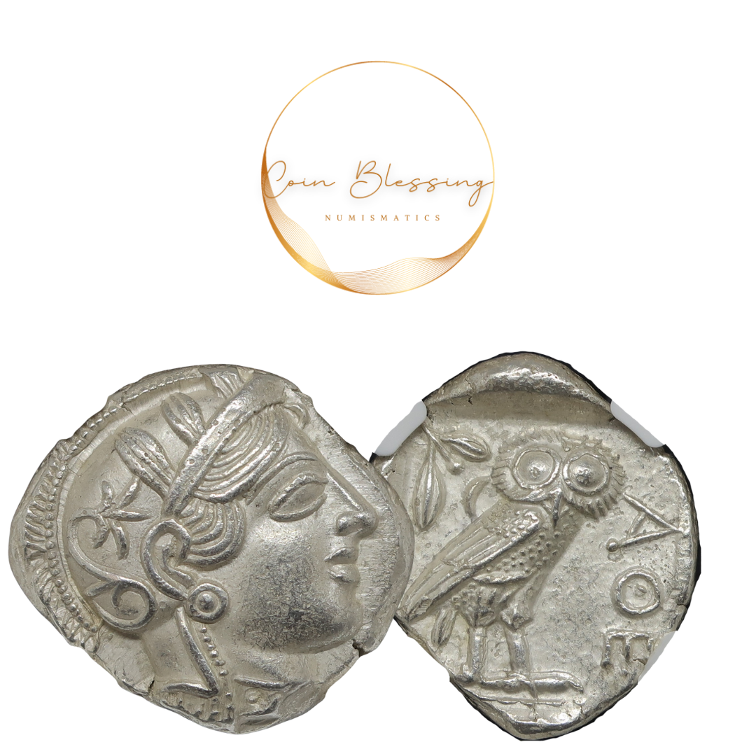 440-404 BC 古代ギリシャ アッティカ アテネ テトラドラクマ銀貨 ChAU4/5-4/5 NGC鑑定済み