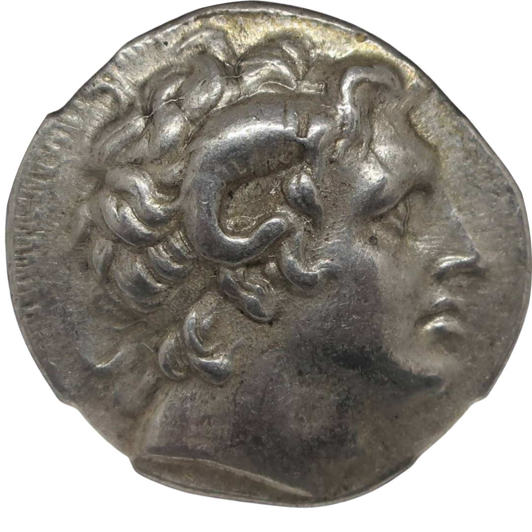 【古代トラキア王国】305-281 BC トラキア王国 テトラドラクマ銀貨 リシマコス王 ChXF 4/5-4/5 NGC