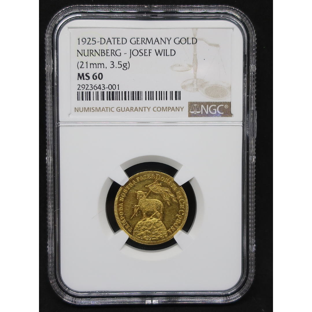 1925 ドイツ ニュルンベルク ダカット金貨 MS60 NGC ラムダカット金貨 - CoinBlessing(コインブレッシング)
