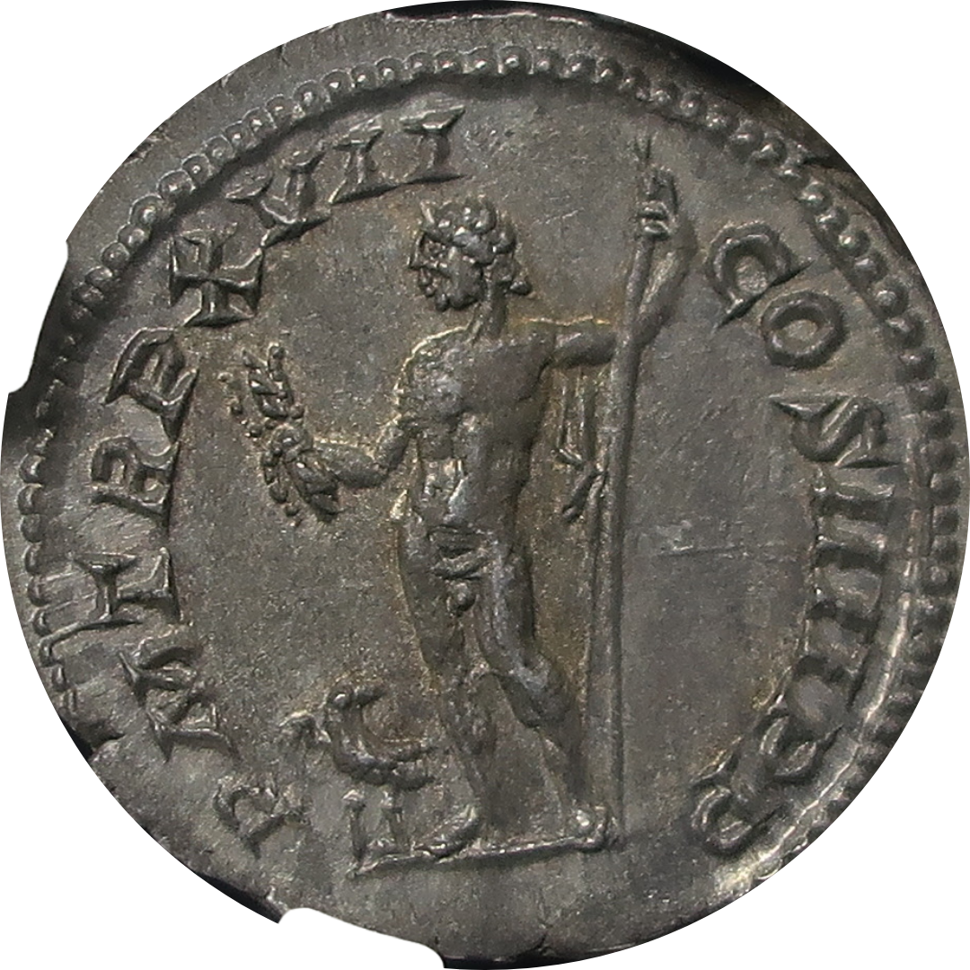 AD198-217 ローマ帝国 デナリウス銀貨 カラカラ帝 ChAU5/5-5/5 NGC鑑定済み image2