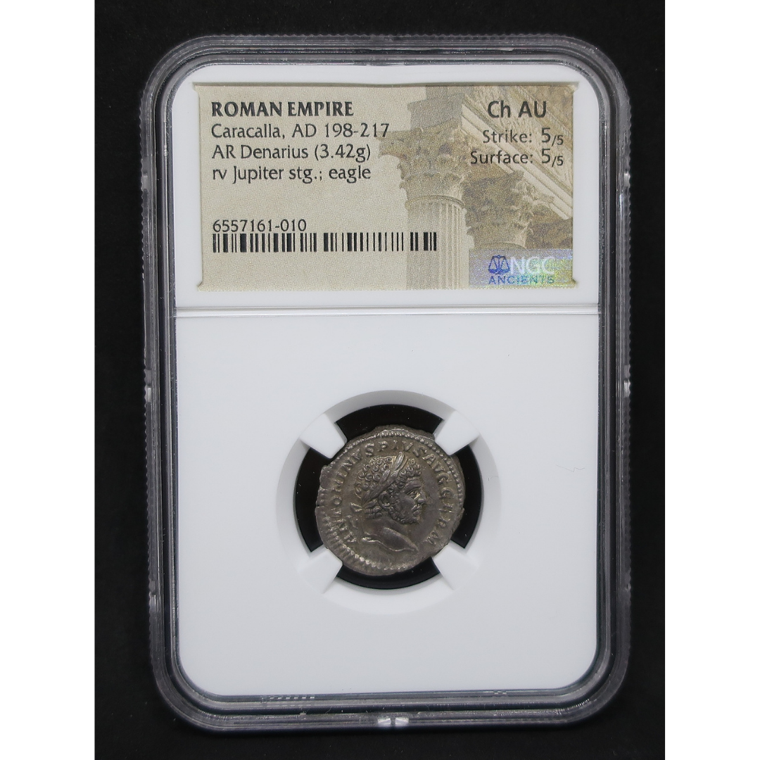AD198-217 ローマ帝国 デナリウス銀貨 カラカラ帝 ChAU5/5-5/5 NGC鑑定済み image3
