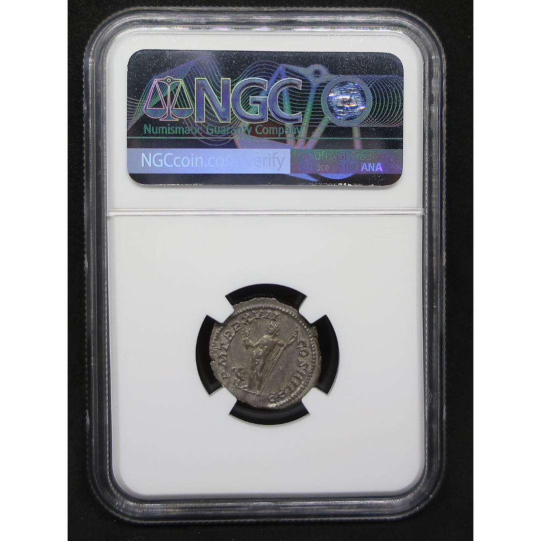 AD198-217 ローマ帝国 デナリウス銀貨 カラカラ帝 ChAU5/5-5/5 NGC鑑定済み image4