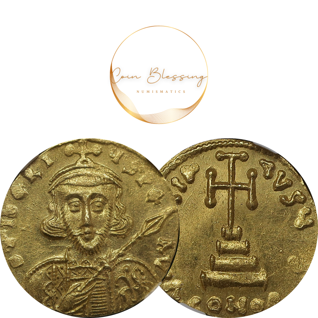 AD698-705 ビザンツ帝国 ソリダス金貨 ティベリウス3世 コンスタンティン MS4/5-3/5 NGC鑑定済み image3