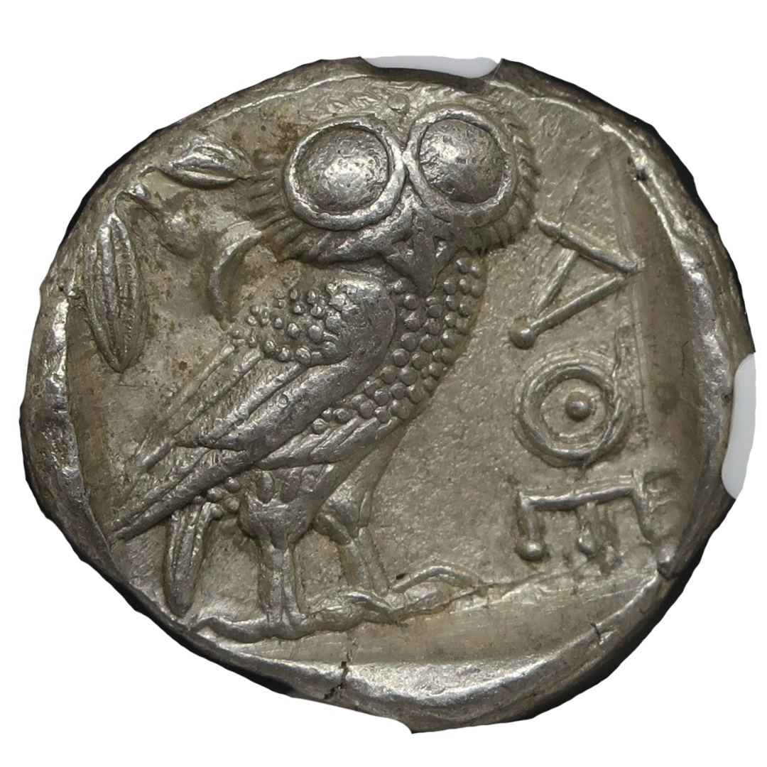 440-404 BC 古代ギリシャ アッティカ アテネ テトラドラクマ銀貨 AU5/5-4/5 NGC image1