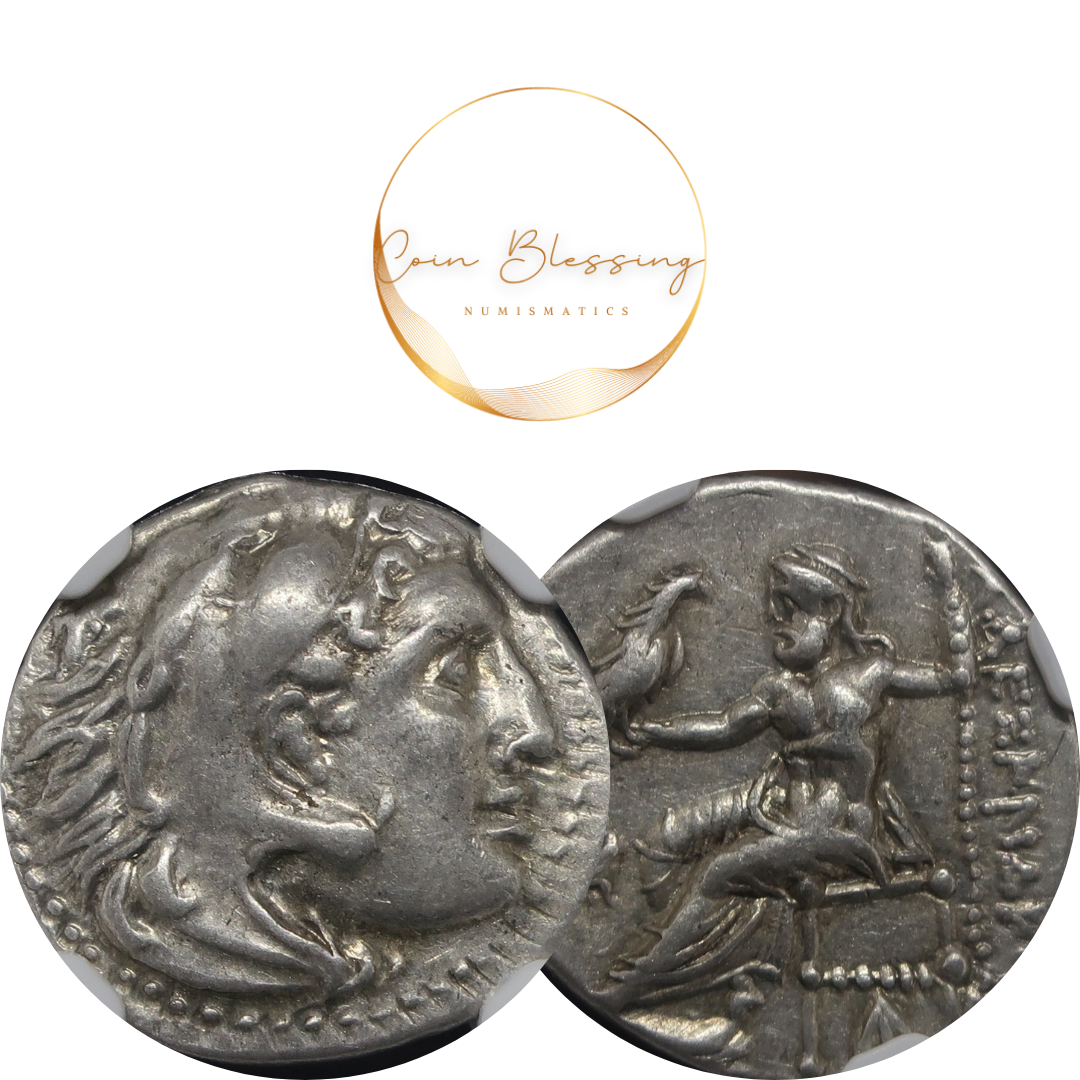 336-323 BC 古代マケドニア ドラクマ銀貨 アレキサンダー3世 XF4/5-3/5 NGC 画像3