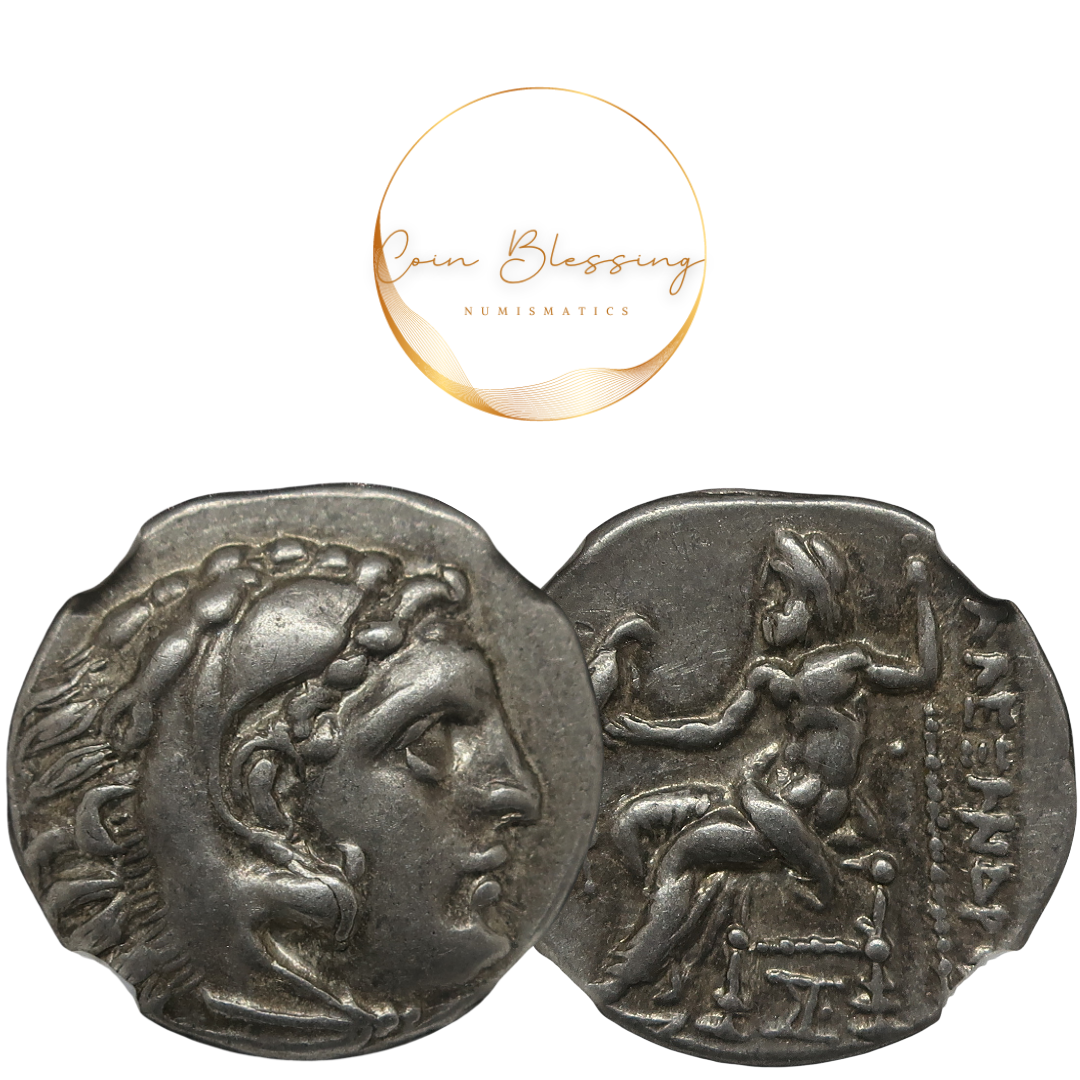 336-323 BC 古代マケドニア ドラクマ銀貨 アレキサンダー3世 ChXF5/5-5/5 NGC image3