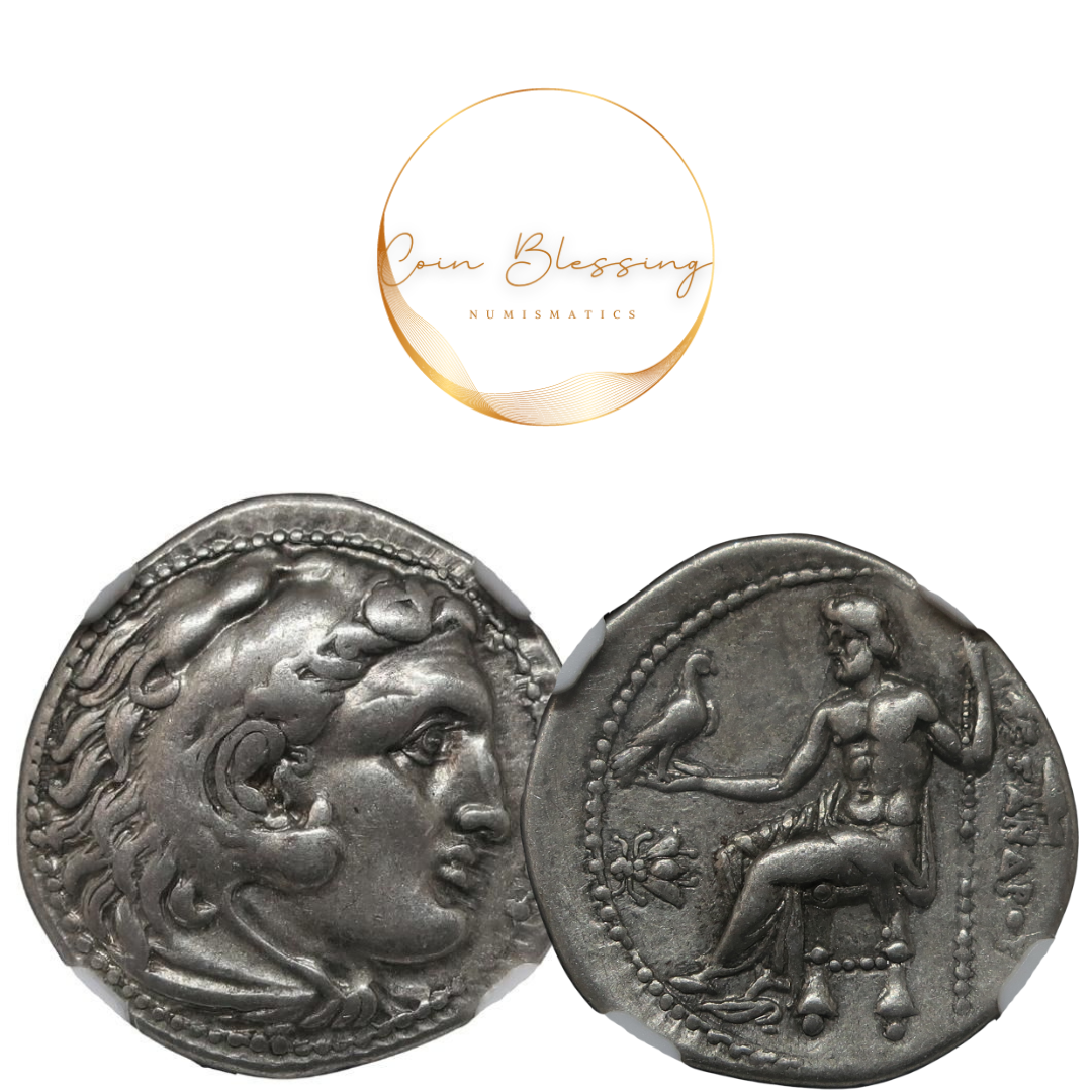 336-323 BC 古代マケドニア ドラクマ銀貨 アレキサンダー3世 ChVF4/5-4/5 NGC鑑定済み 画像3