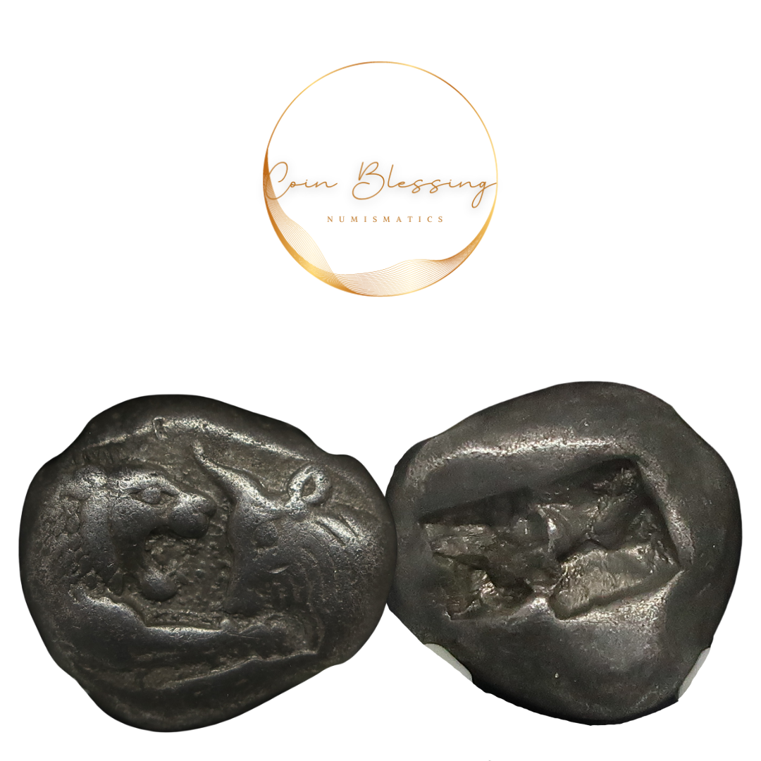 561-546 BC リディア帝国 スタテル銀貨 クロイソス VF5/5-4/5 NGC鑑定済み 画像3