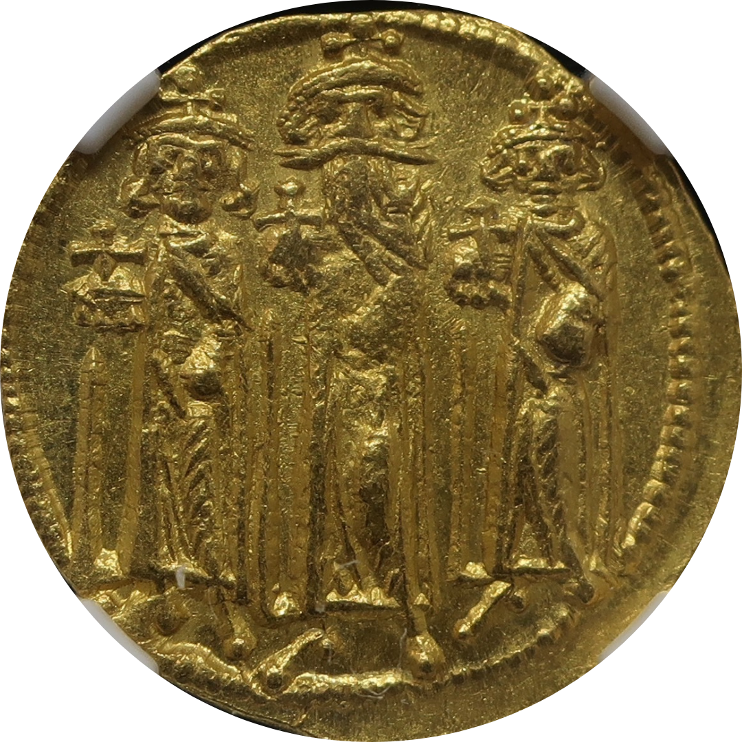 AD632-641  ビザンツ帝国 ソリダス金貨 ビザンチン AU5/5-5/5 NGC鑑定済み image1