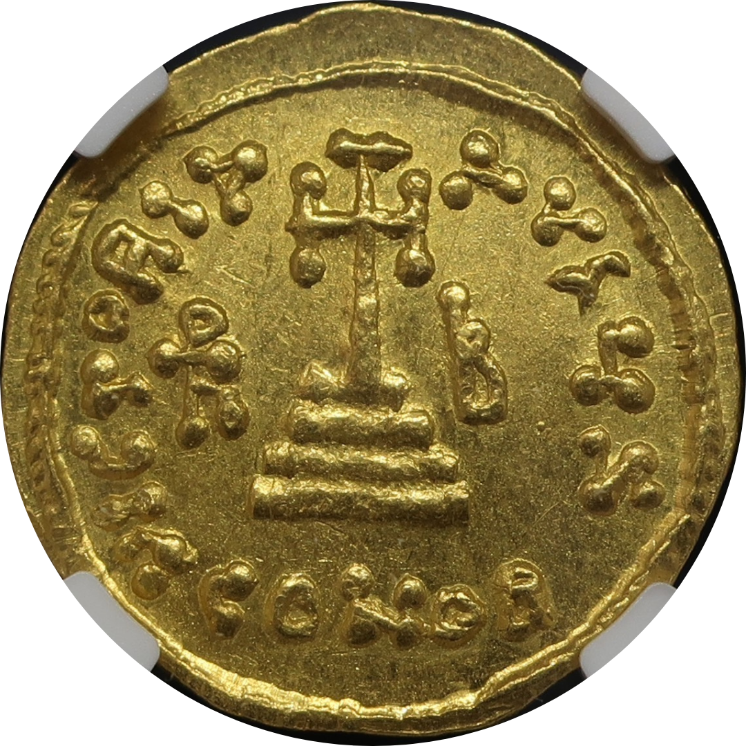 AD632-641  ビザンツ帝国 ソリダス金貨 ビザンチン AU5/5-5/5 NGC鑑定済み image2