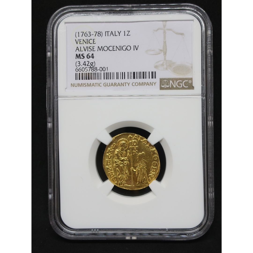 1763‐78 イタリア ゼッキーノ金貨 アルヴィーゼ・モッチェニーゴ MS64 NGC – CoinBlessing(コインブレッシング)