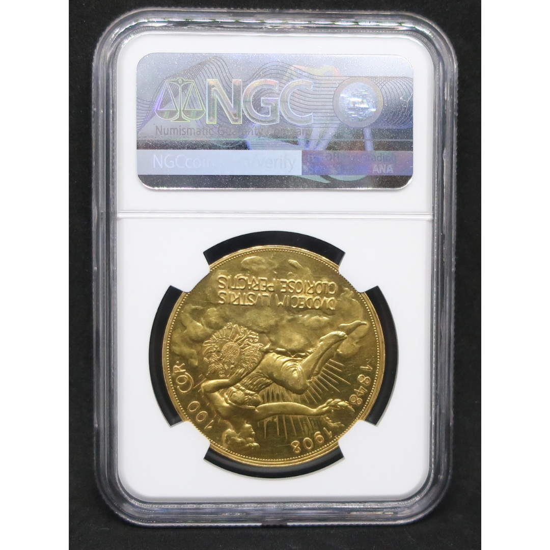 1908 オーストリア 100コロナ金貨 雲上の女神 フランツ・ヨーゼフ1世 60周年記念金貨 PF60 NGC - CoinBlessing(コインブレッシング)