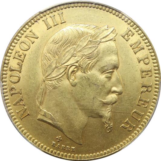 1869BB フランス 100フラン金貨 ナポレオン3世 MS62 NGC - CoinBlessing(コインブレッシング)