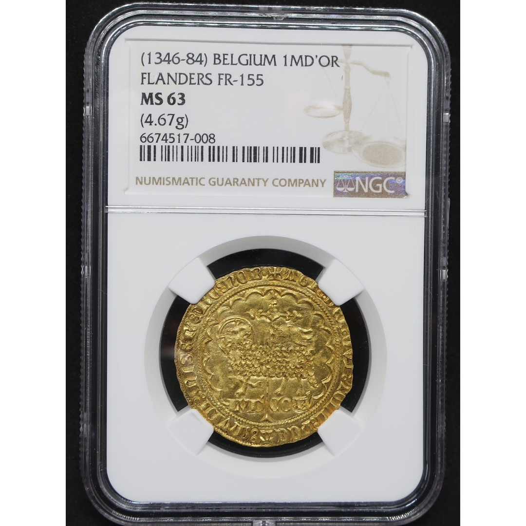 1346-1384 ベルギー ルイ・デ・マーレ ムートンドール金貨 神の子羊 MS63 NGC - CoinBlessing(コインブレッシング)