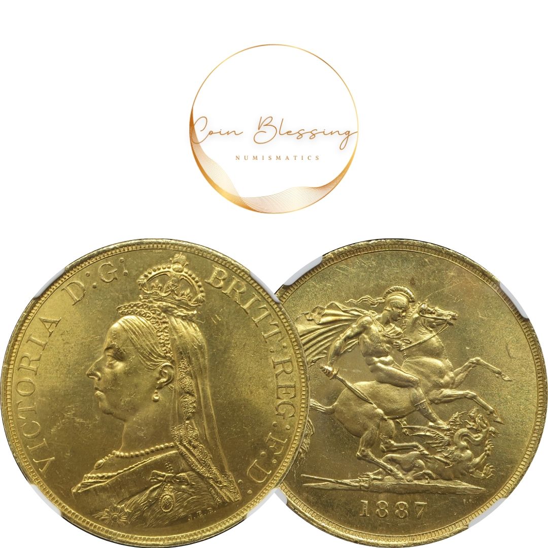 1887 イギリス 5ポンド金貨 ジュビリーヘッド MS63 NGC – CoinBlessing(コインブレッシング)