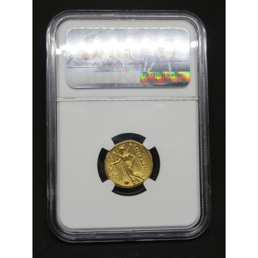 【アレキサンダー大王】336-323BC マケドニア王国 スタテル金貨 ChAU 5/5-4/5 NGC