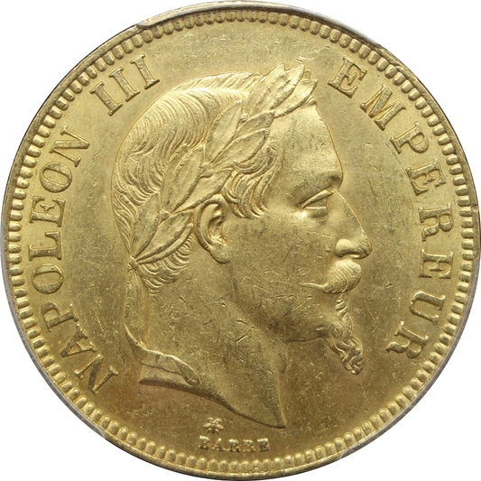 1869A フランス 100フラン金貨 ナポレオン3世 MS62 PCGS