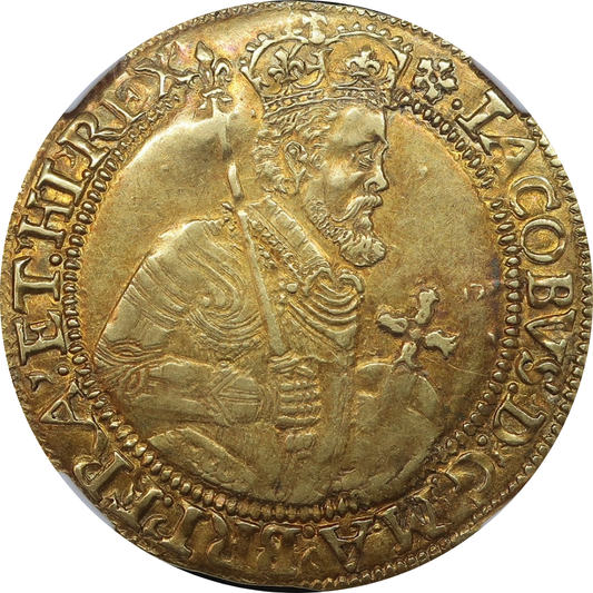 1613-15 イングランド ジェームズ1世 ユナイト金貨 AU58 NGC