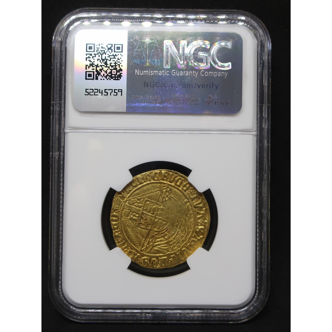 【ゴールドエンジェル】 1505-09 イギリス イングランド ヘンリー7世 エンジェル金貨 AU58 NGC