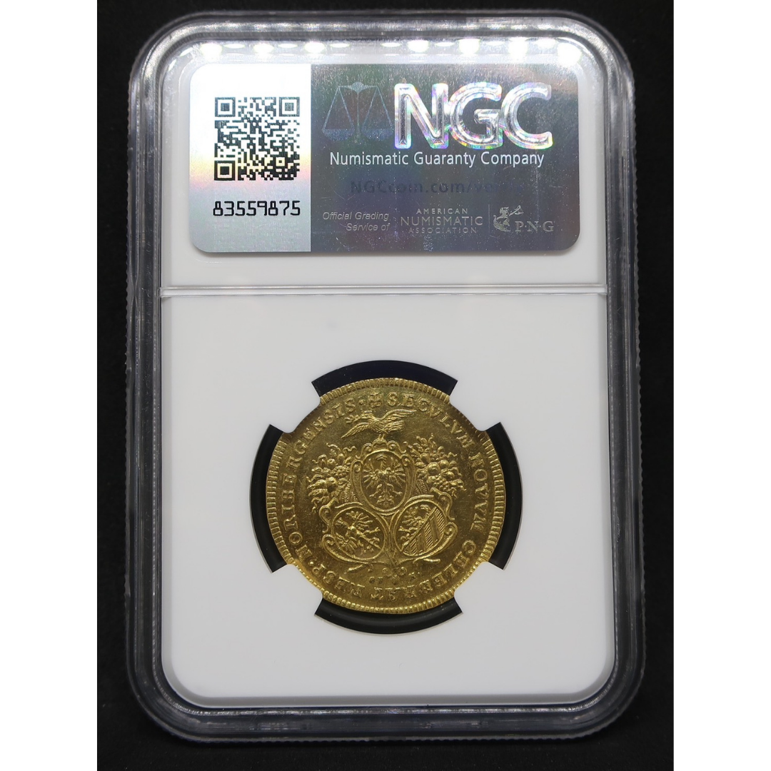 【ラムダカット】1700 ドイツ ニュルンベルク 2ダカット金貨 神聖ローマ帝国 MS61 NGC