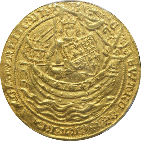 【黄金時代の一枚】1356-61 イギリス ノーブル金貨 エドワード3世 MS61 PCGS