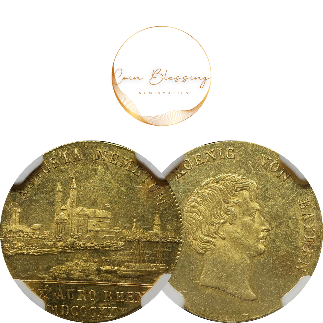 最高鑑定1枚】1830 ドイツ バイエルン ダカット金貨 ルートヴィヒ1世 最高鑑定1枚】1830 ドイツ バイエルン ダカット金貨 ルートヴィヒ1世