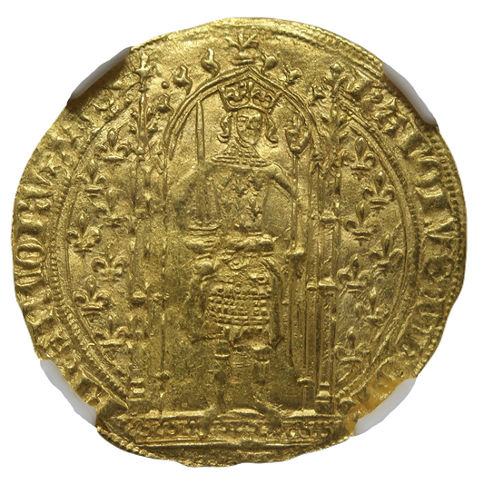 【賢明王】1364-1380 フランス フランカ・ピエ金貨 MS64 NGC シャルル5世 百年戦争