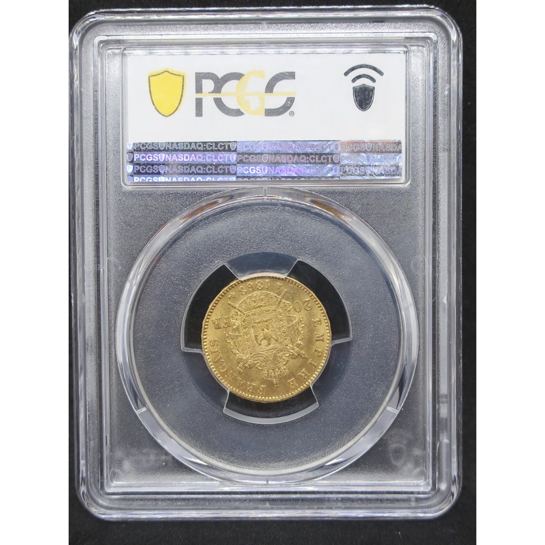 1868A フランス 20フラン金貨 ナポレオン3世 有冠 MS64 PCGS