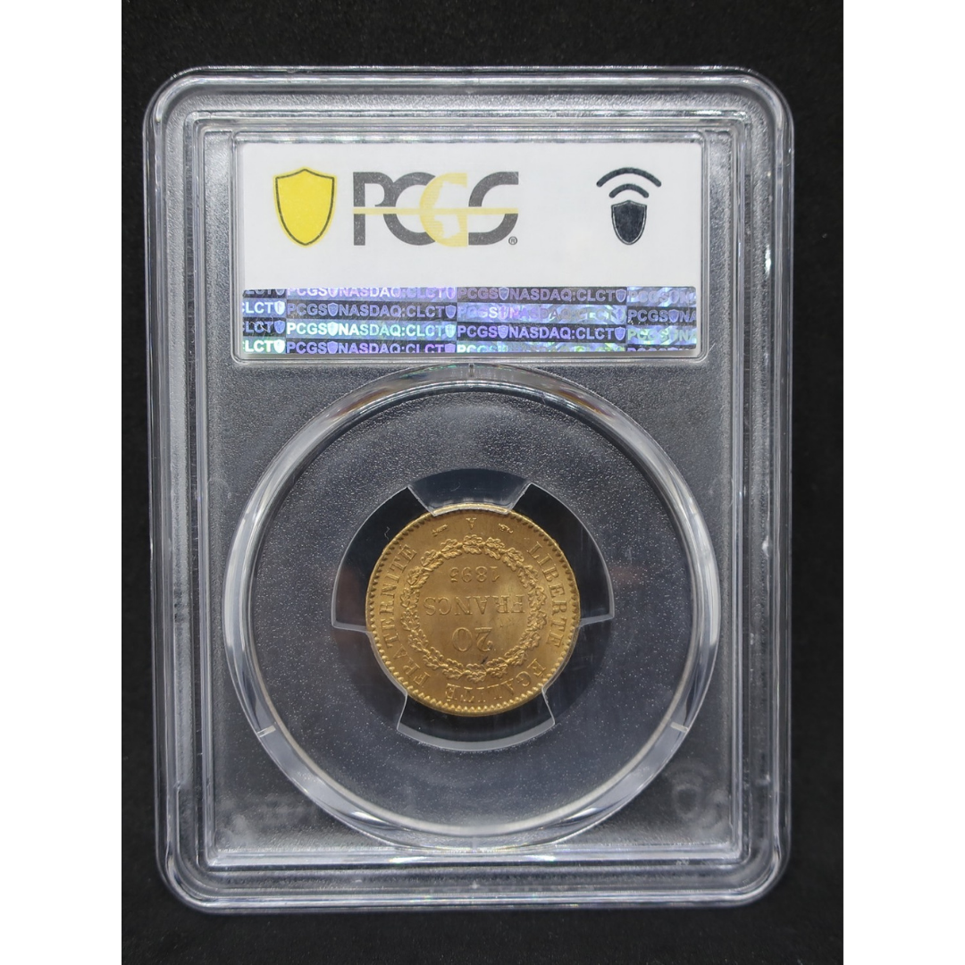 【幸運を運ぶ守護天使】1895A フランス 20フラン エンジェル金貨 MS65 PCGS