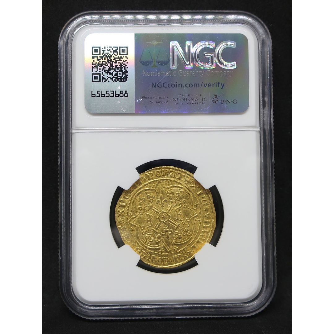 【賢明王】1364-1380 フランス フランカ・ピエ金貨 MS63 NGC シャルル5世 百年戦争