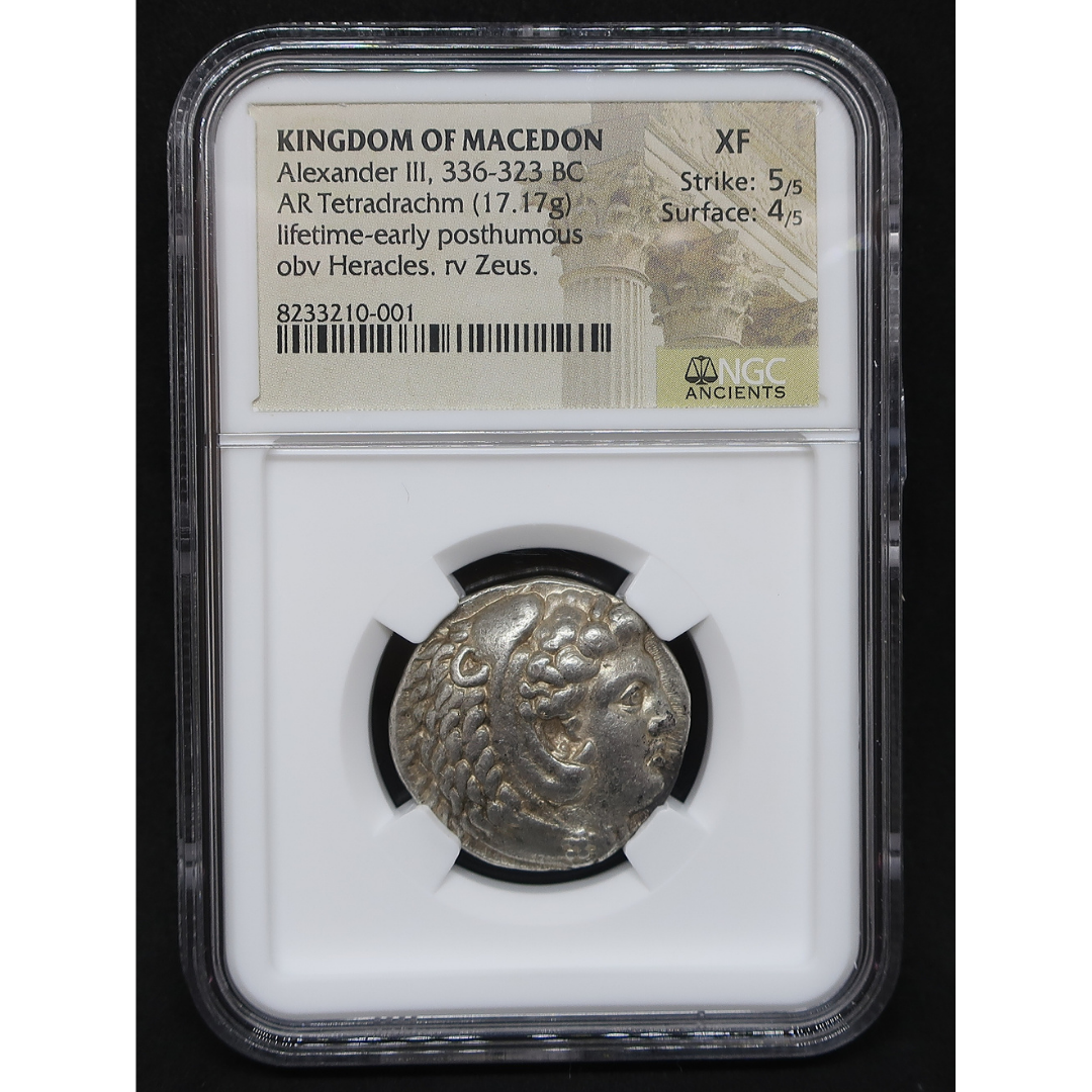 336-323 BC マケドニア王国 テトラドラクマ銀貨 アレキサンダー大王 XF 5/5-4/5 NGC - CoinBlessing(コインブレッシング)