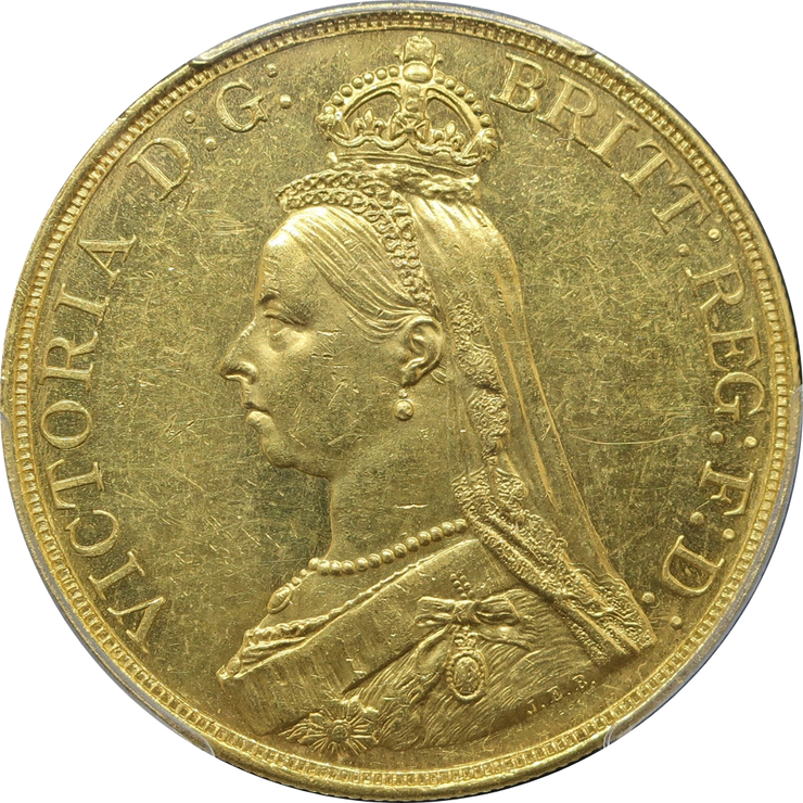 1887 イギリス 5ポンド金貨 ヴィクトリア女王 ジュビリーヘッド MS61 PCGS image1