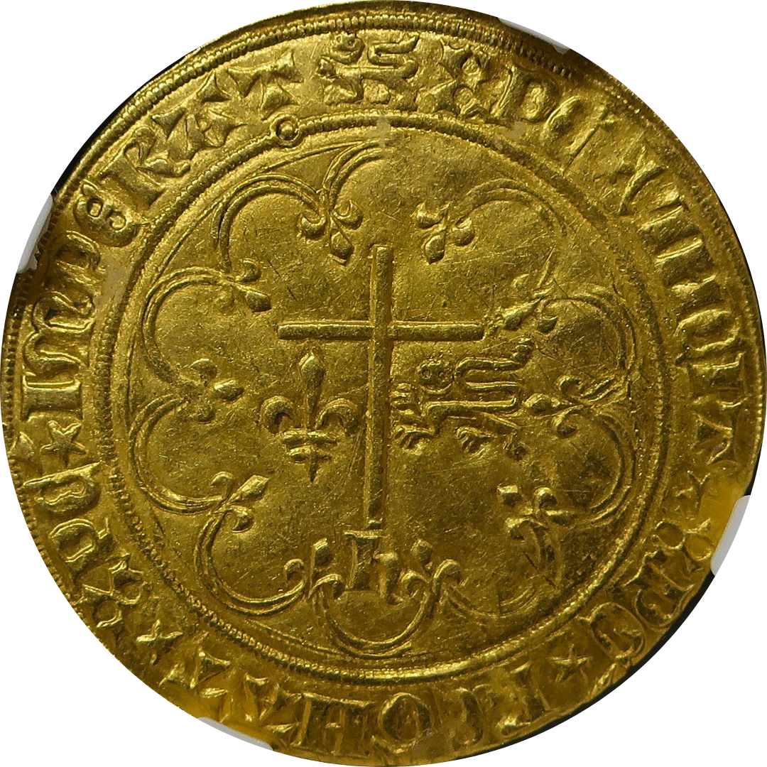 1422-53 フランス サリュー金貨 ヘンリー6世 MS61 NGC image2