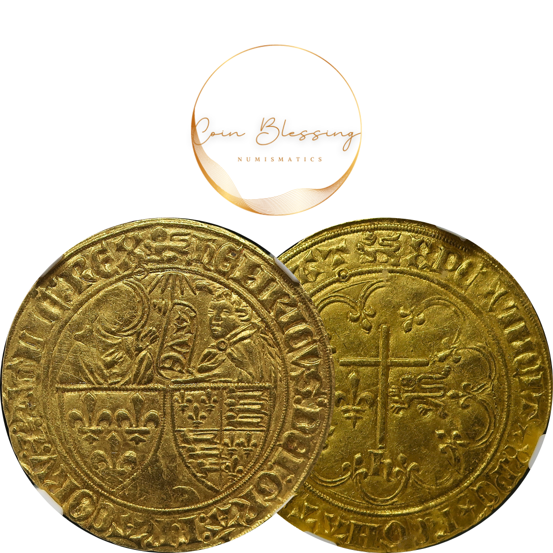 1422-53 フランス サリュー金貨 ヘンリー6世 MS61 NGC image3