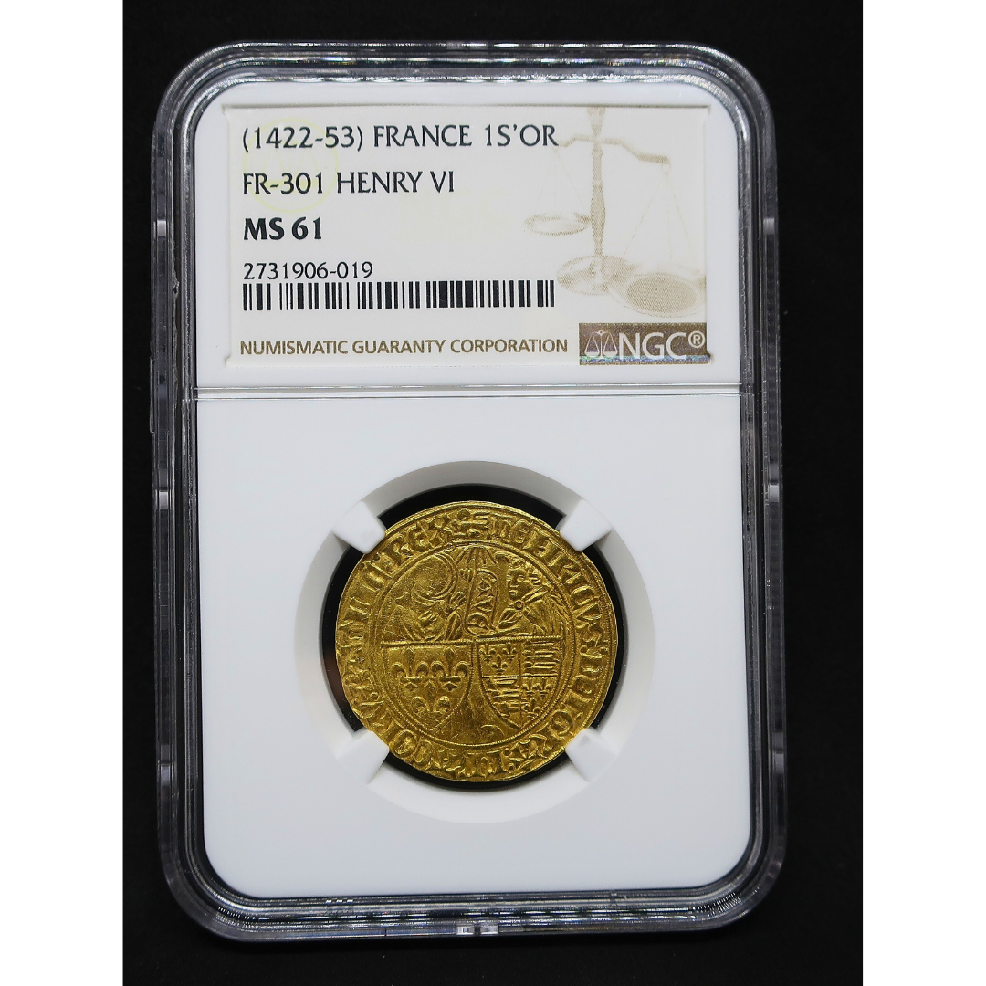 1422-53 フランス サリュー金貨 ヘンリー6世 MS61 NGC image4