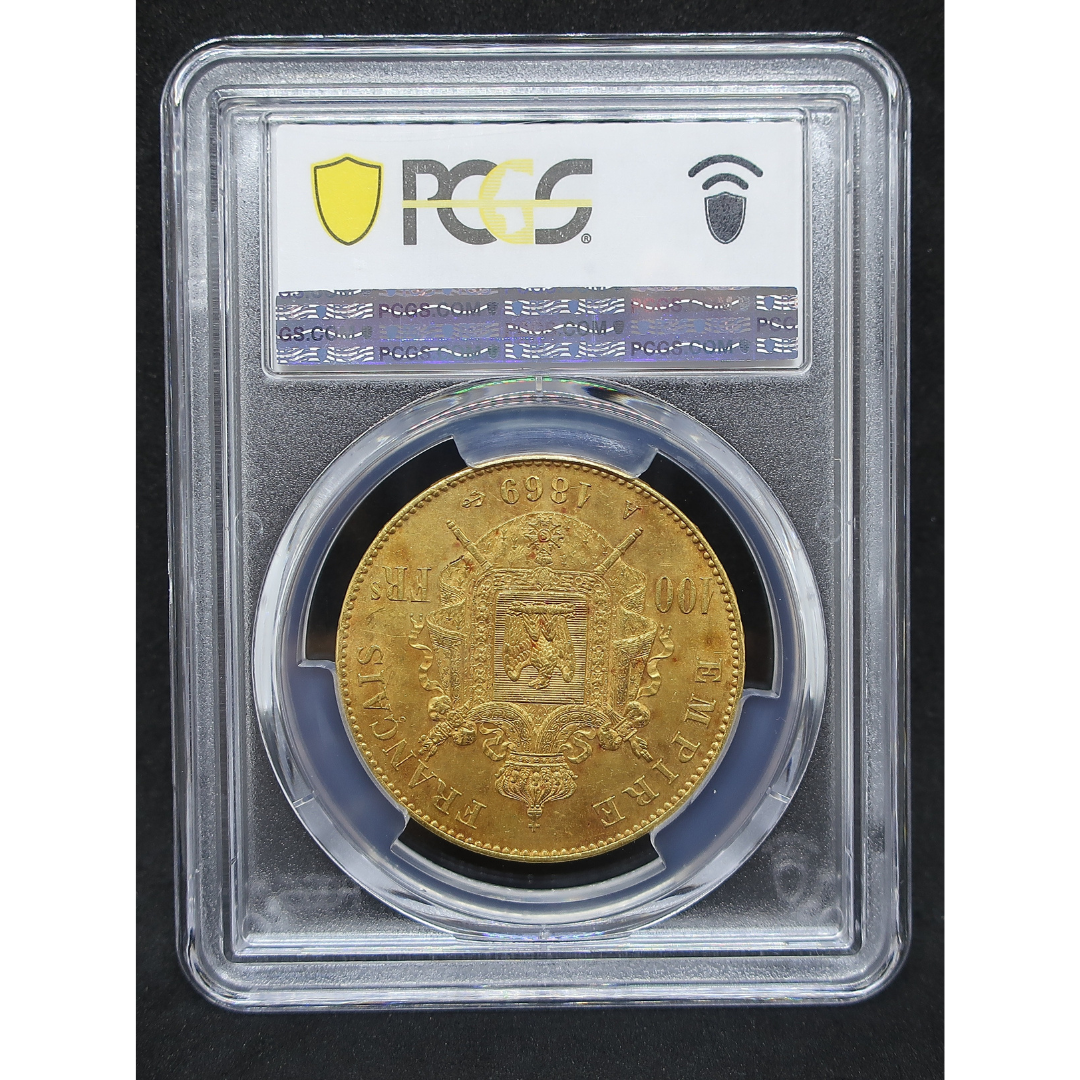 1869A フランス 100フラン金貨 皇帝ナポレオン3世 MS63 PCGS image5
