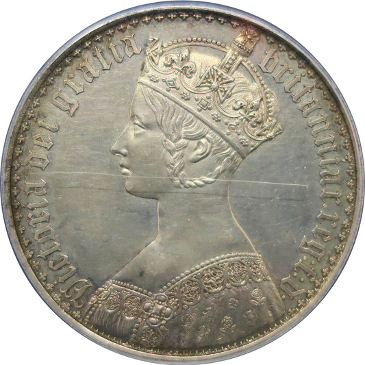 1847 イギリス ゴシッククラウン銀貨 ヴィクトリア女王 アンデシモ PR62 PCGS