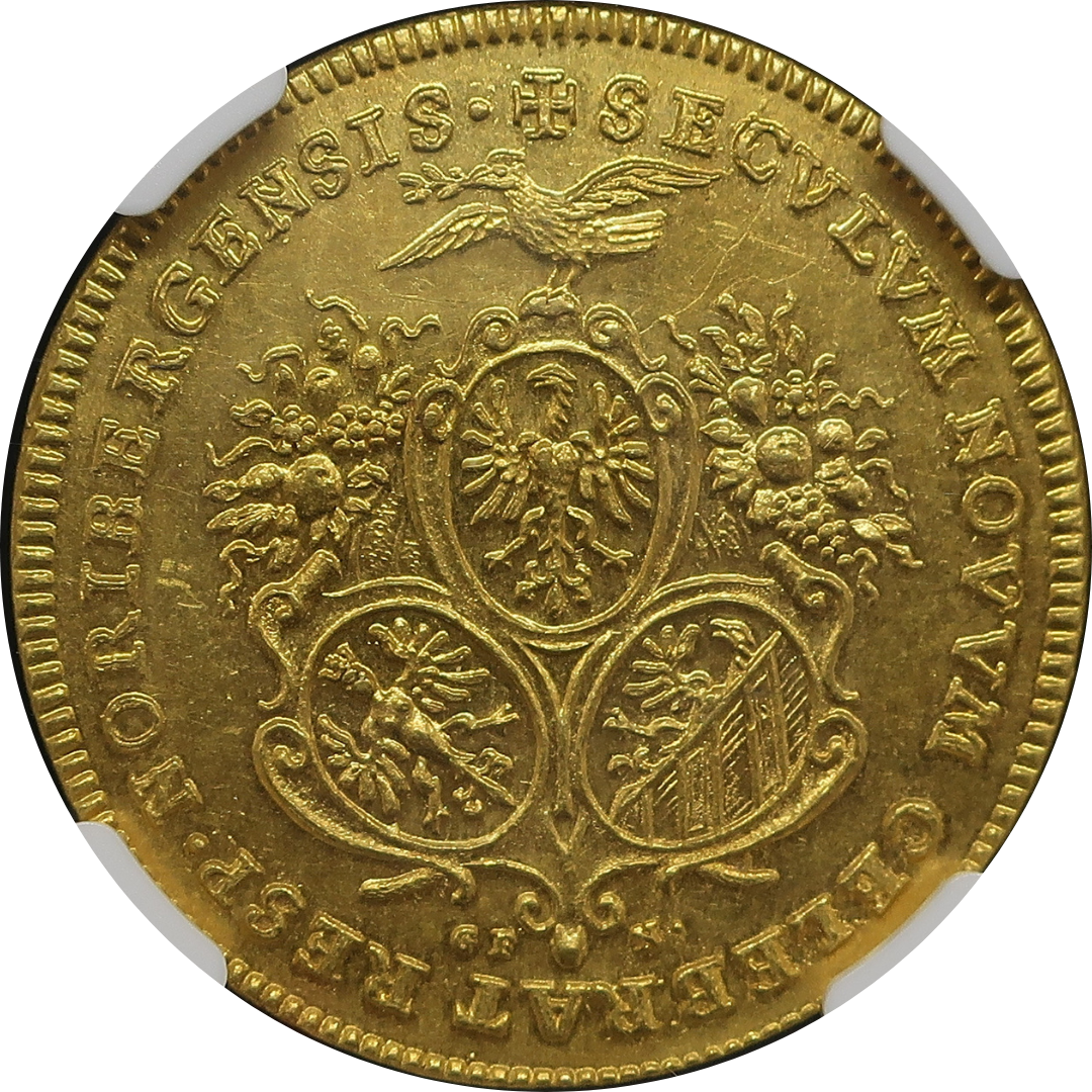 1700 ドイツ ニュルンベルク 2ダカット金貨 神聖ローマ帝国 MS61 NGC image2