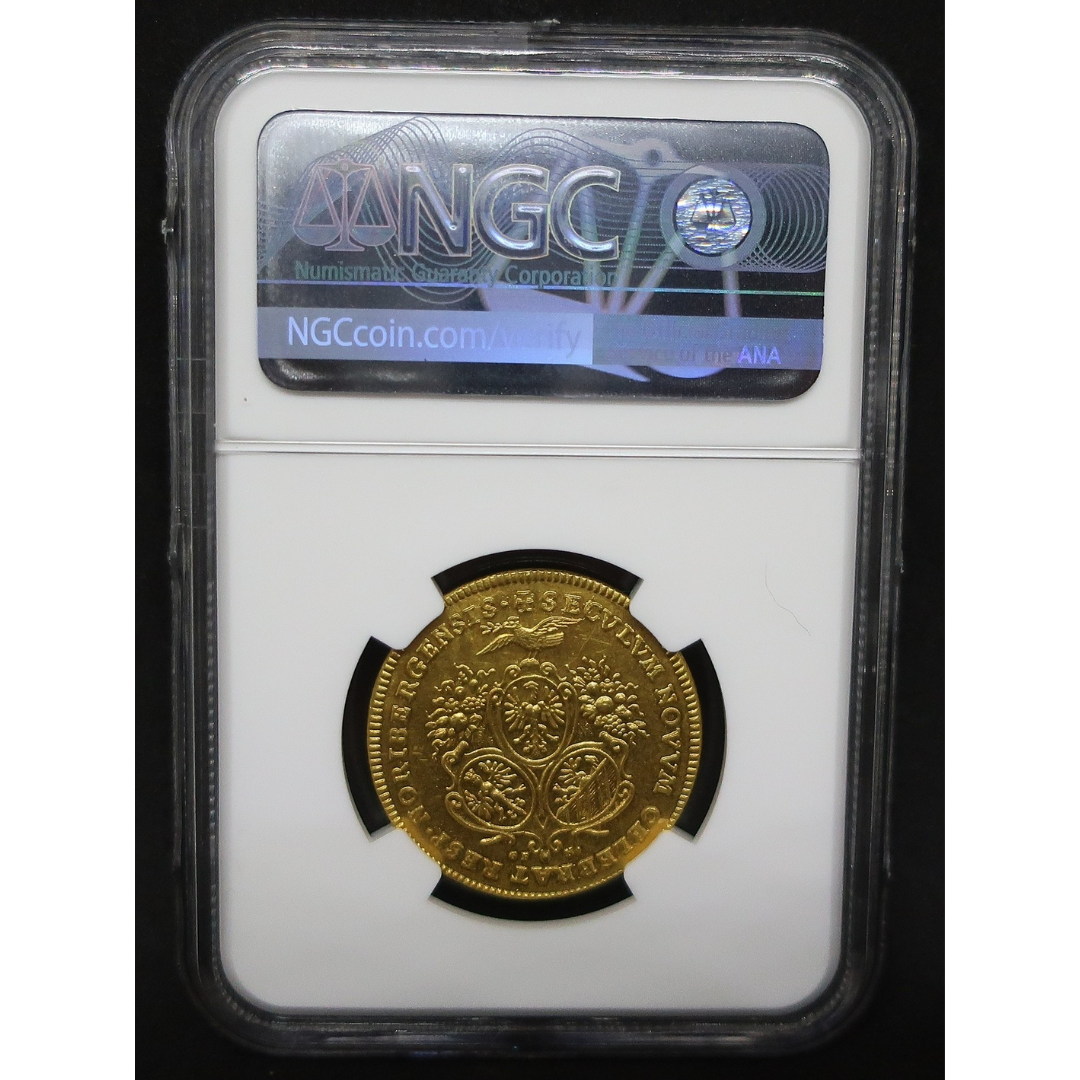 1700 ドイツ ニュルンベルク 2ダカット金貨 神聖ローマ帝国 MS61 NGC image5