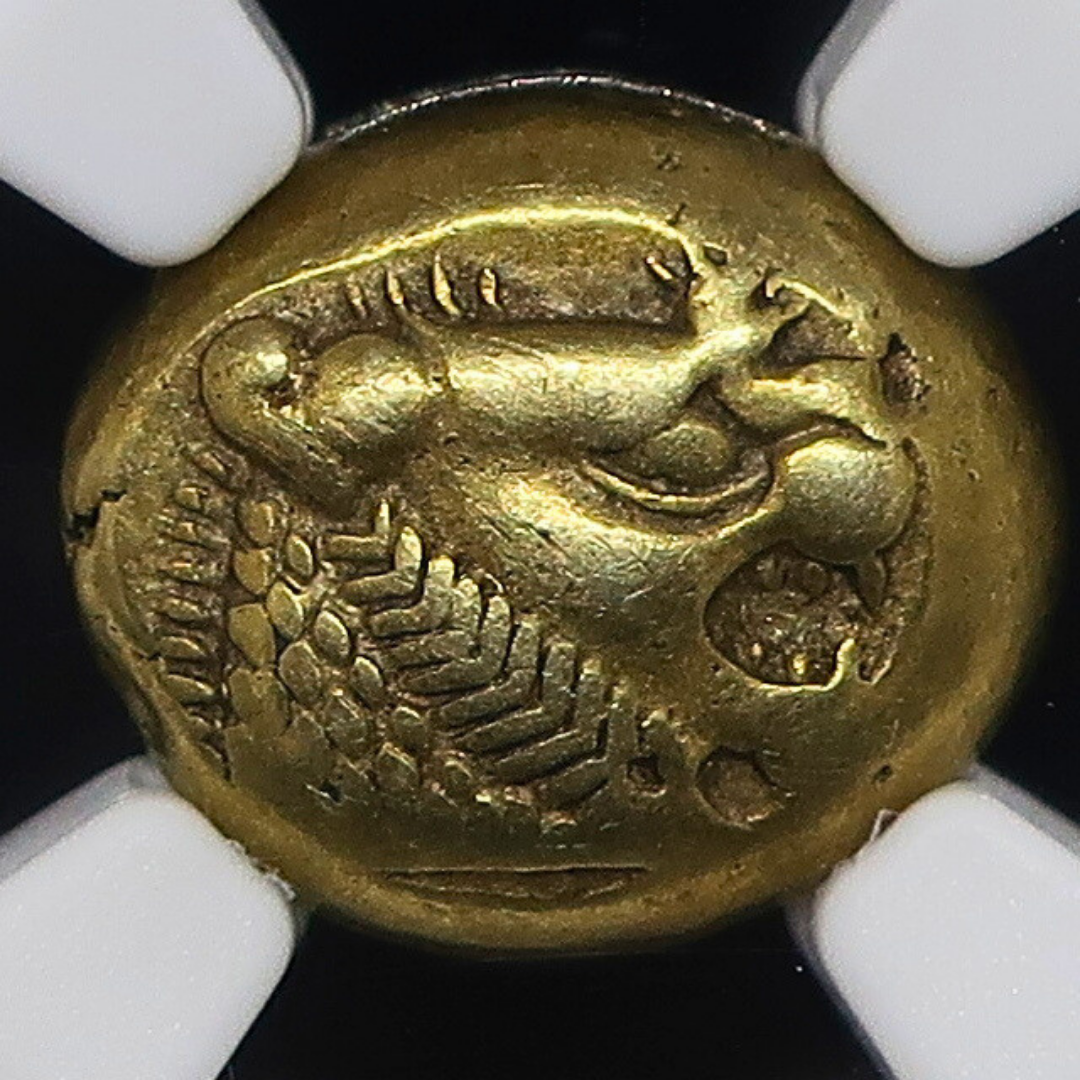 610-546BC リディア帝国 1/3スタテル金貨 エレクトラム XF 4/5-4/5 NGC - CoinBlessing(コインブレッシング)