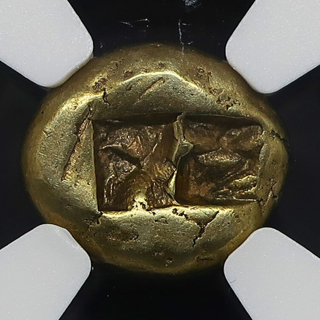 610-546BC リディア帝国 1/3スタテル金貨 エレクトラム XF 4/5-4/5 NGC - CoinBlessing(コインブレッシング)