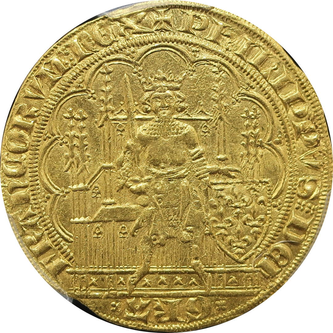 1328-50 フランス エキュドール金貨 フランカシェーズ MS62 PCGS鑑定済み image1