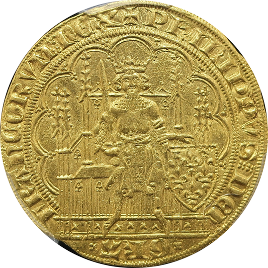 1328-50 フランス エキュドール金貨 フランカシェーズ MS62 PCGS鑑定済み image1