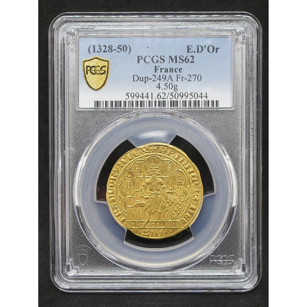 1328-50 フランス エキュドール金貨 フランカシェーズ MS62 PCGS鑑定済み image4