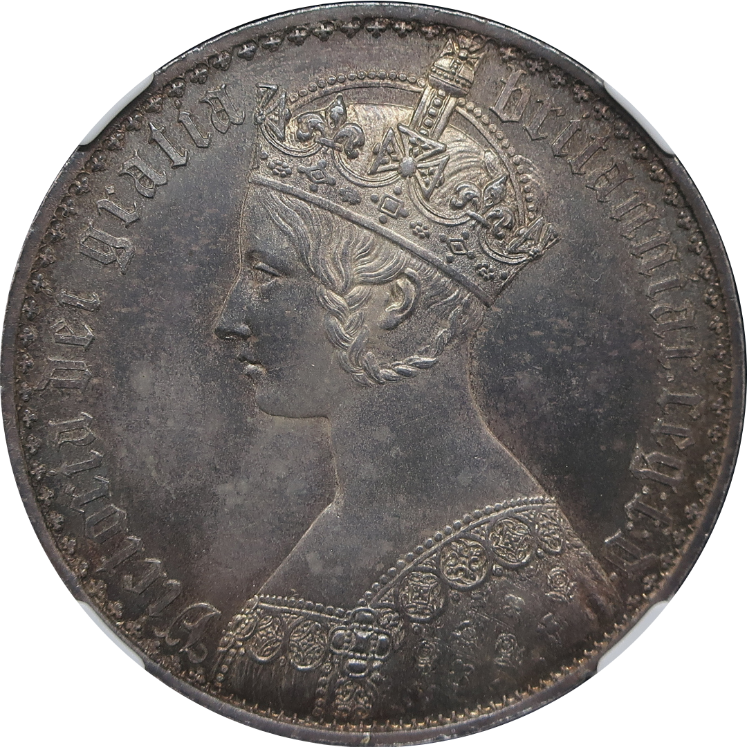 1847 イギリス ゴシッククラウン銀貨 ヴィクトリア女王 アンデシモ PF62 NGC鑑定済み