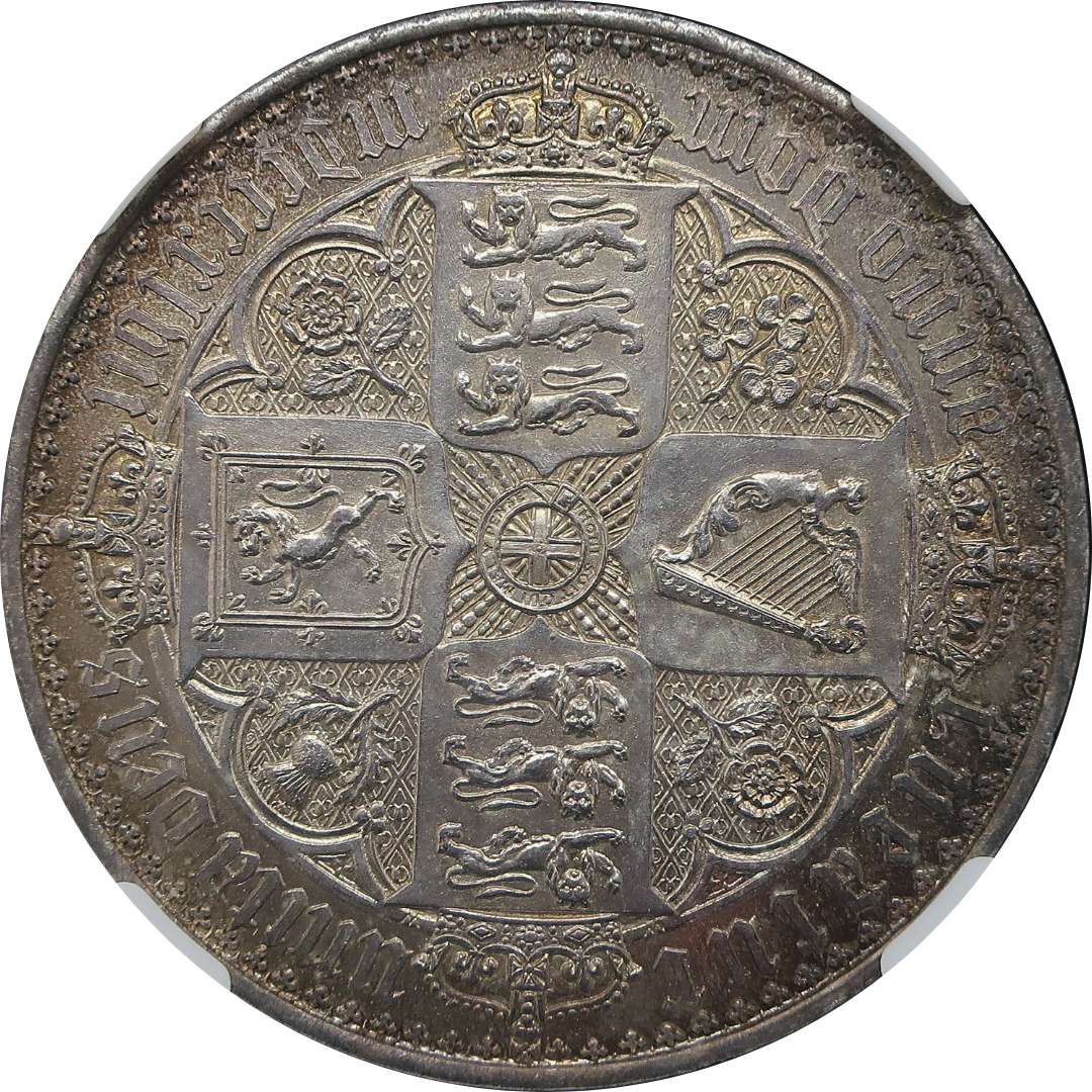 1847 イギリス ゴシッククラウン銀貨 ヴィクトリア女王 アンデシモ PF62 NGC鑑定済み