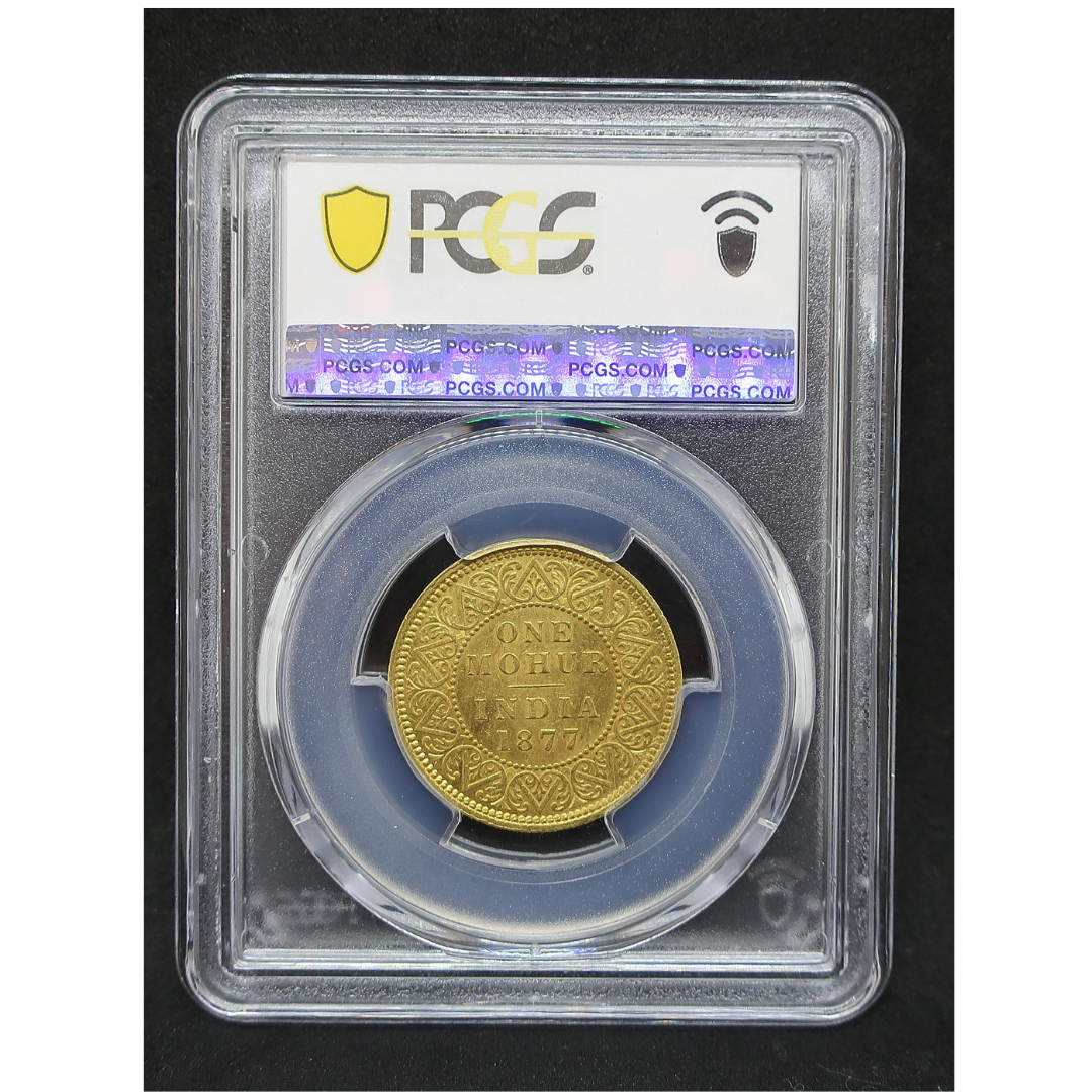 1877(C) インド 英領インド モハール金貨 ヴィクトリア カルカッタ  MS61 NGC鑑定済み image5