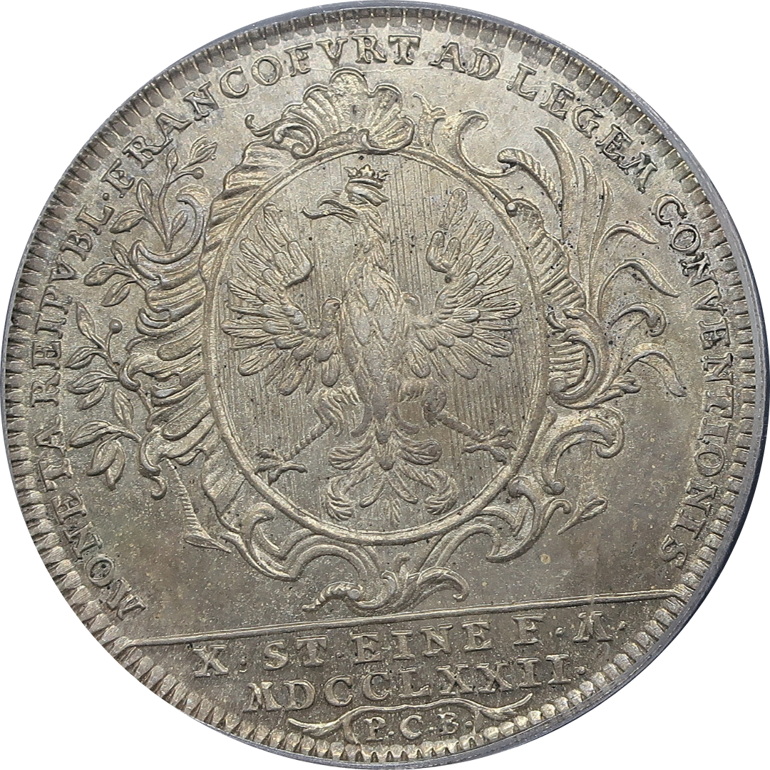 1772 ドイツ フランクフルト ターラー銀貨 都市景観 アンティークコインの裏面